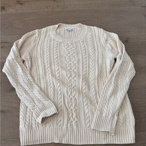 Amazon Essentials Cream Cable Knit Pullover